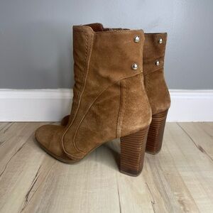 Franco Sarto Suede Brown Ankle Boots